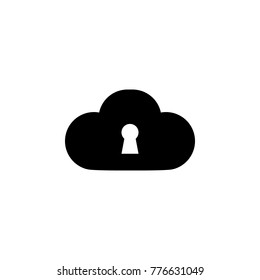 Cloud with keyhole icon. Cyber security Icon. Premium quality graphic design. Signs, symbols collection, simple icon for websites, web design, mobile app on white background