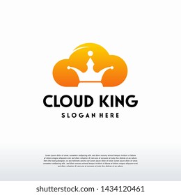 Cloud King logo designs concept vector, King Technology logo
