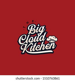 cloud kitchen with the concept hand lettering logo