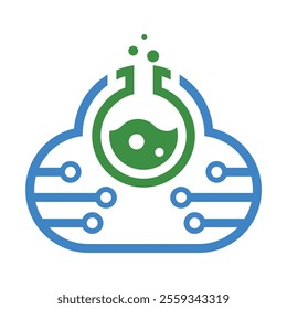 Cloud Lab tech logo icon sign symbol logo design concept. Vector illustration