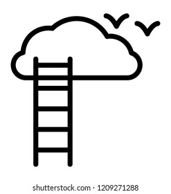 Cloud and ladder are conceptualizing goal