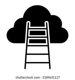         Cloud With Ladder, Icon Of Cloud Ladder