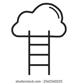 cloud ladder icon vector design

