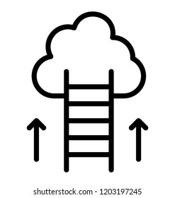 Cloud with ladder known as career icon