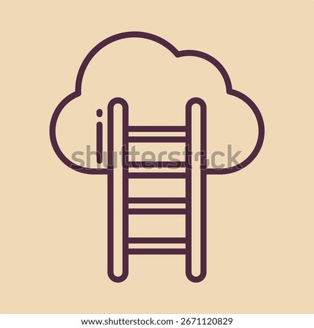Cloud ladder symbol artwork trendy useful vector Illustration design fascinating colorful background.eps