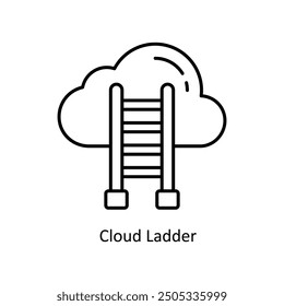 Cloud Ladder vector filled outline Icon Design illustration. Graphic Design Symbol on White background EPS 10 File