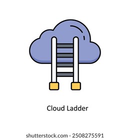 Cloud Ladder vector filled outline Icon Design illustration. Graphic Design Symbol on White background EPS 10 File