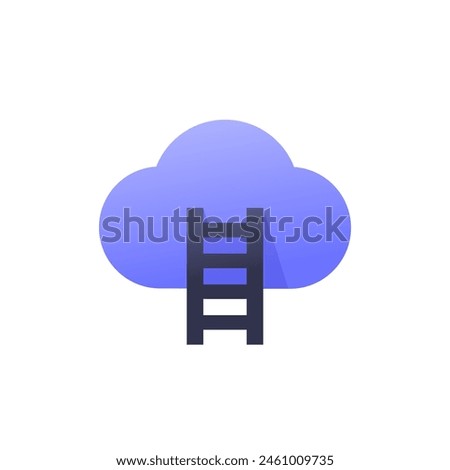 cloud and ladder vector icon on white
