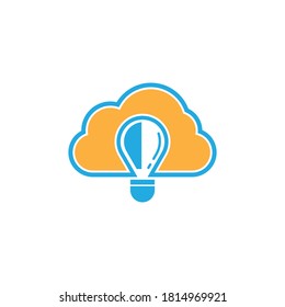 Diseño de iconos vectores del logotipo de la lámpara en la nube