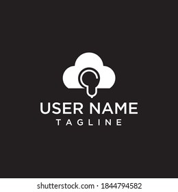 cloud and lamp silhouette logo design inspiration