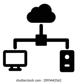 Cloud LAN Isolated Vector icon which can easily modify or edit


