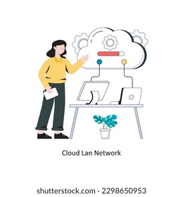Cloud Lan network Flat Style Design Vector illustration. Stock illustration