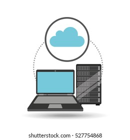 cloud laptop data server vector illustration eps 10