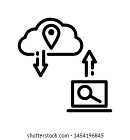 Cloud Laptop Pin Isolated On White Stock Vector (Royalty Free ...