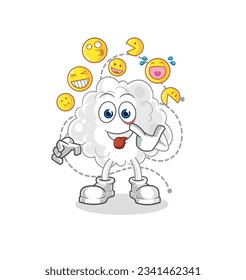 the cloud laugh and mock character. cartoon mascot vector