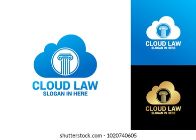 Cloud Law Logo Template Design Vector, Emblem, Design Concept, Creative Symbol, Icon