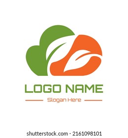 cloud leaf icon logo vector design