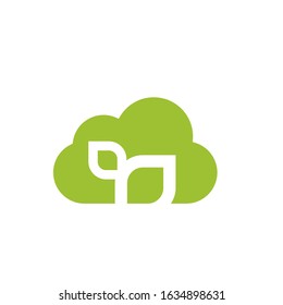 cloud leaf logo modern sign template