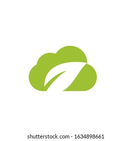 cloud leaf logo modern sign template