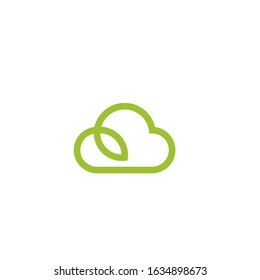 cloud leaf logo modern sign template