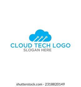 Cloud leaf simple logo design