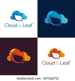 Cloud & Leaf - Vector Illustration. Playful logo featuring a cloud that is also forming an abstract leaf. 