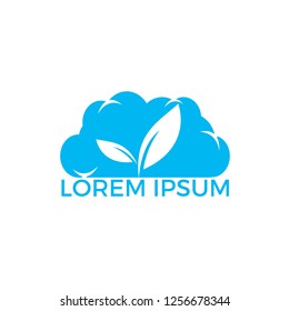Cloud Leaf Vector Logo Design. 