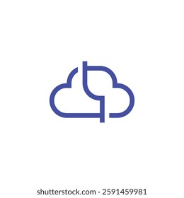 Cloud Letter B, Cloud Letter BP Vector Logo Design.
