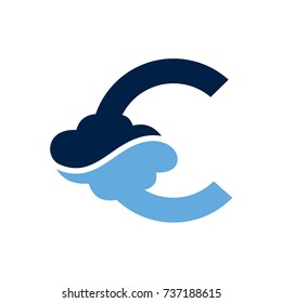 Cloud Letter C Initial Logo Template