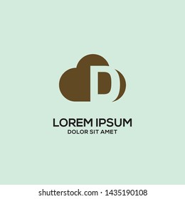 cloud letter d logo template eps 10