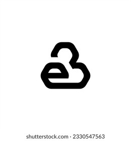 Cloud letter e and B or e and 3 logo concept vector editable