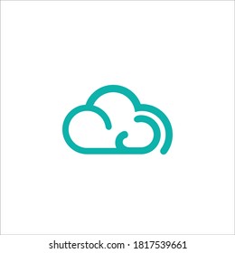 icono de diseño de logotipo de letra en la nube vector de silueta
