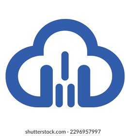 cloud and Letter M logo design