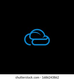 resumen del logotipo vectorial de la letra en la nube