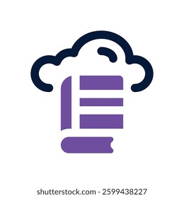 cloud library dual tone icon. Sleek and modern vector icon for websites, mobile apps, marketing materials, and corporate design. Fully scalable and ready to use.