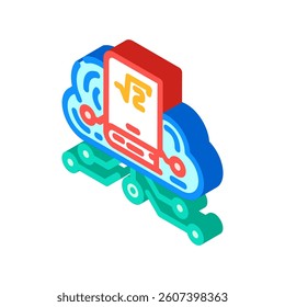 cloud library education platform isometric icon vector. cloud library education platform sign. isolated symbol illustration