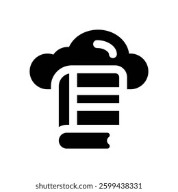 cloud library glyph icon. Strong and solid vector icon for websites, mobile interfaces, presentations, and visual branding. High quality and easy to edit.
