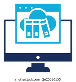 Cloud Library Icon Element For Design