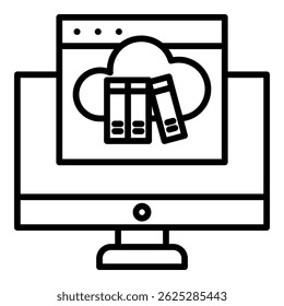 Cloud Library Icon Element For Design