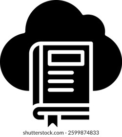 Cloud Library Icon Glyph Vector Illustration