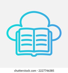 Cloud library icon in gradient style, use for website mobile app presentation