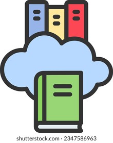 Cloud Library Icon image. Suitable for mobile application.