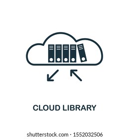 Cloud Library icon outline style. Thin line creative Cloud Library icon for logo, graphic design and more.