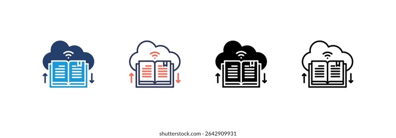 Cloud Library Icon set multiple style collection