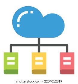 CLOUD LIBRARY ICON SYMBOL VECTOR