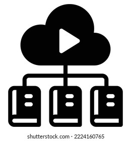 cloud library icon vector illustration . education . technology