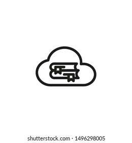 Cloud library line icon. Cloud, learning, literature, online. Online library concept. Vector illustration can be used for topics like internet, library, modern technologies