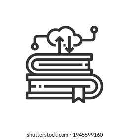 Cloud Library Line Icon Vector Illustration