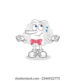 the cloud lie like Pinocchio character. cartoon mascot vector