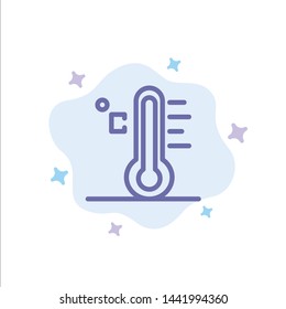 Cloud, Light, Rainy, Sun, Temperature Blue Icon on Abstract Cloud Background